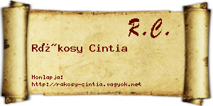 Rákosy Cintia névjegykártya